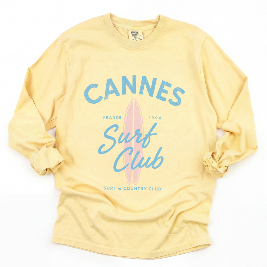 Cannes Surf Club - Comfort Colors Long Sleeve Premium T Shirt
