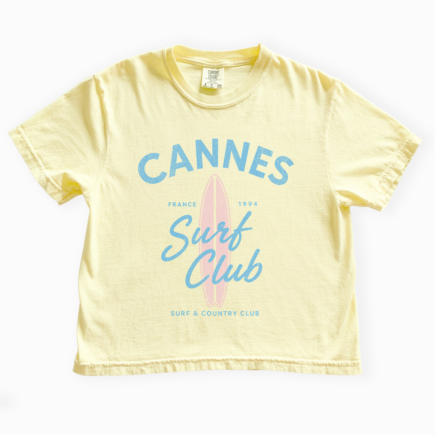 Cannes Surf Club - Comfort Colors Boxy Cropped Tee