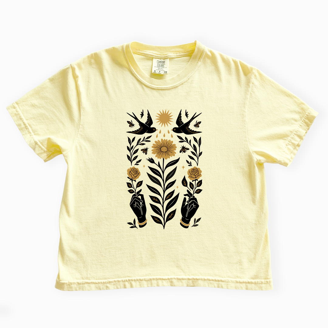 Sanctum Botanica - Comfort Colors Boxy Cropped Tee