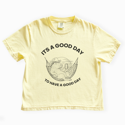 It's A Good Day To Have A Good Day - Comfort Colors Boxy Cropped Tee
