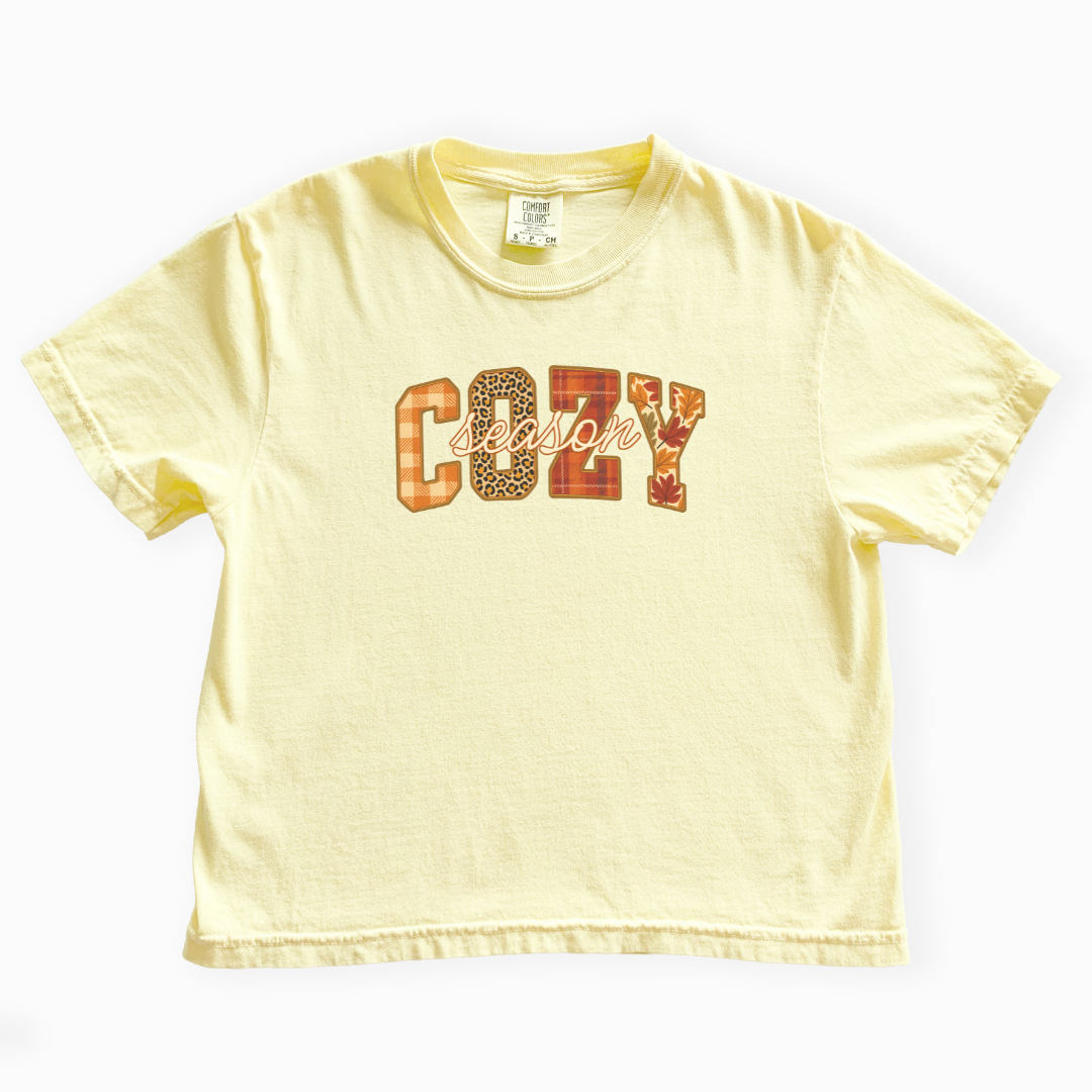 Cozy Season - Comfort Colors Boxy Cropped Tee