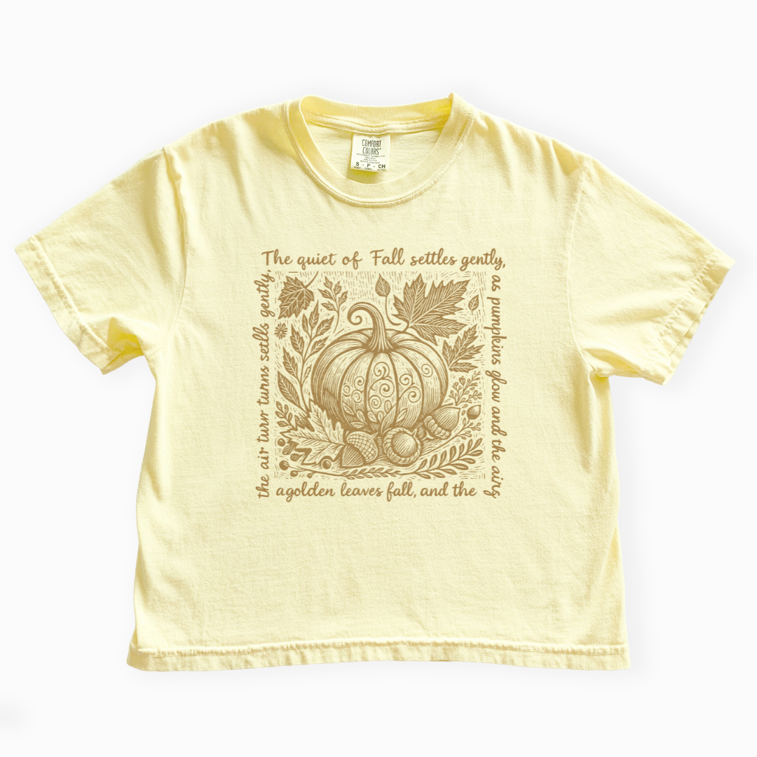 The Quiet Of Fall - Comfort Colors Boxy Cropped Tee