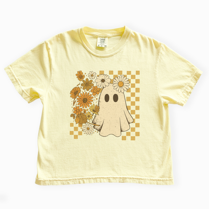 Floral Ghost - Comfort Colors Boxy Cropped Tee