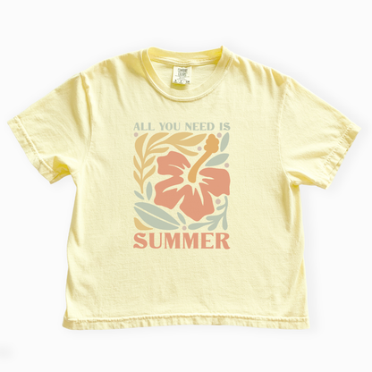 All You Need Is Summer - Comfort Colors Boxy Cropped Tee