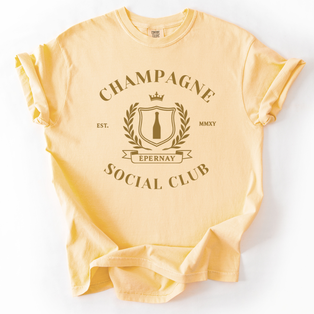Champagne Social Club - Comfort Colors Relaxed Fit Premium T Shirt
