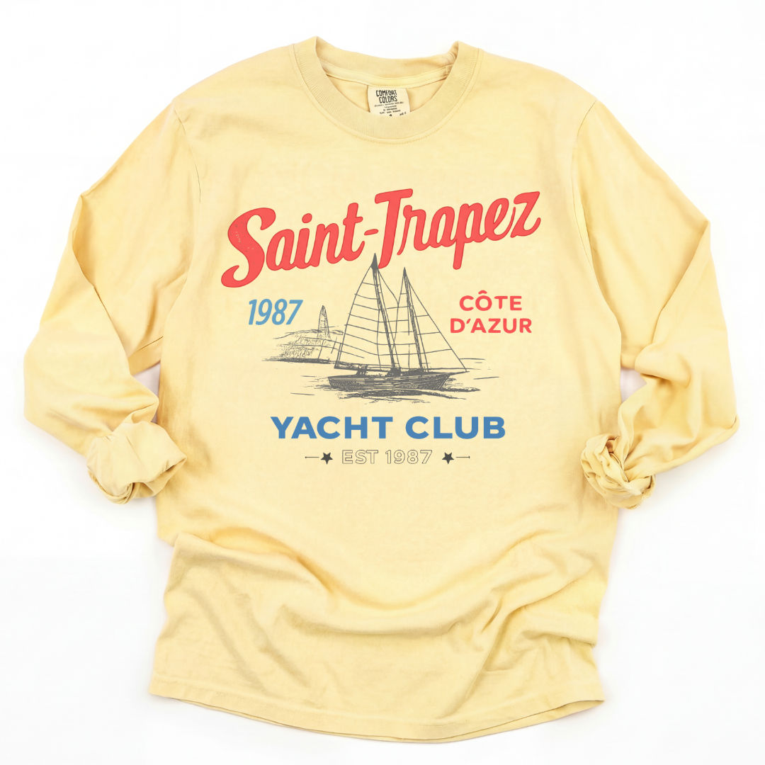 Saint Tropez Yacht Club - Comfort Colors Premium Long Sleeve T Shirt