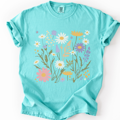 Flower Power Print - Comfort Colors Relaxed Fit Premium T Shirt