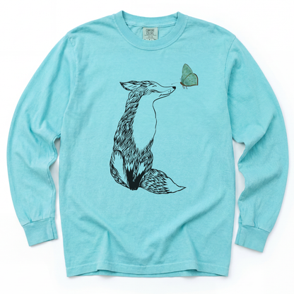 Fox & Butterfly - Comfort Colors Long Sleeve Premium T Shirt