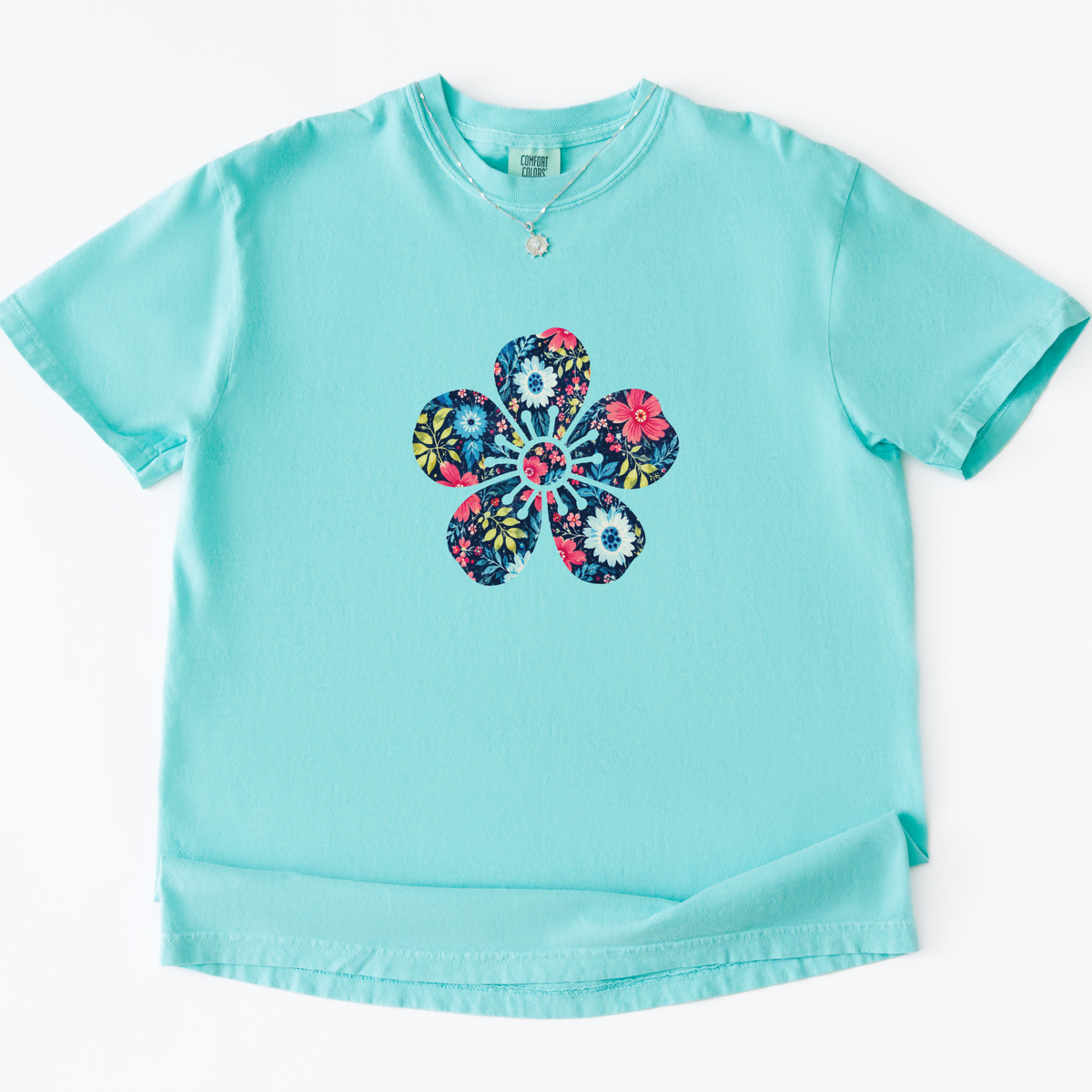 Vibrant Floral Flower Print - Comfort Colors Relaxed Fit Premium T Shirt