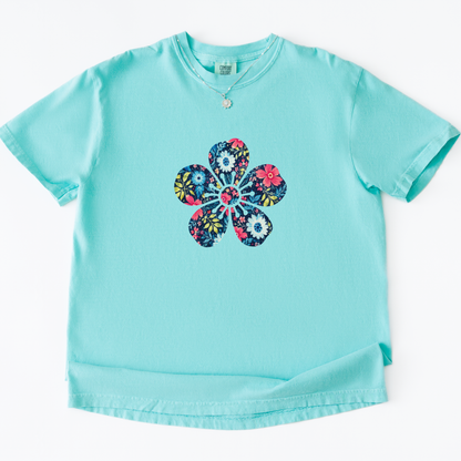 Vibrant Floral Flower Print - Comfort Colors Relaxed Fit Premium T Shirt