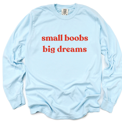 Small Boobs Big Dreams - Comfort Colors Long Sleeve Premium T Shirt