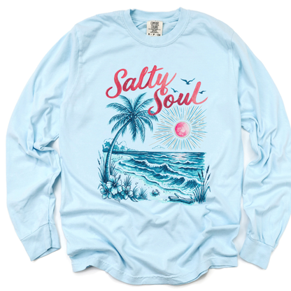 Salty Soul - Comfort Colors Long Sleeve Premium T Shirt