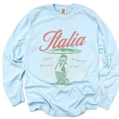 Greetings From Italia - Comfort Colors Long Sleeve Premium T Shirt