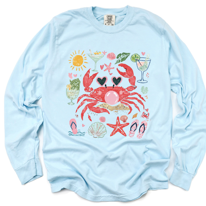 Crab - Comfort Colors Long Sleeve Premium T Shirt