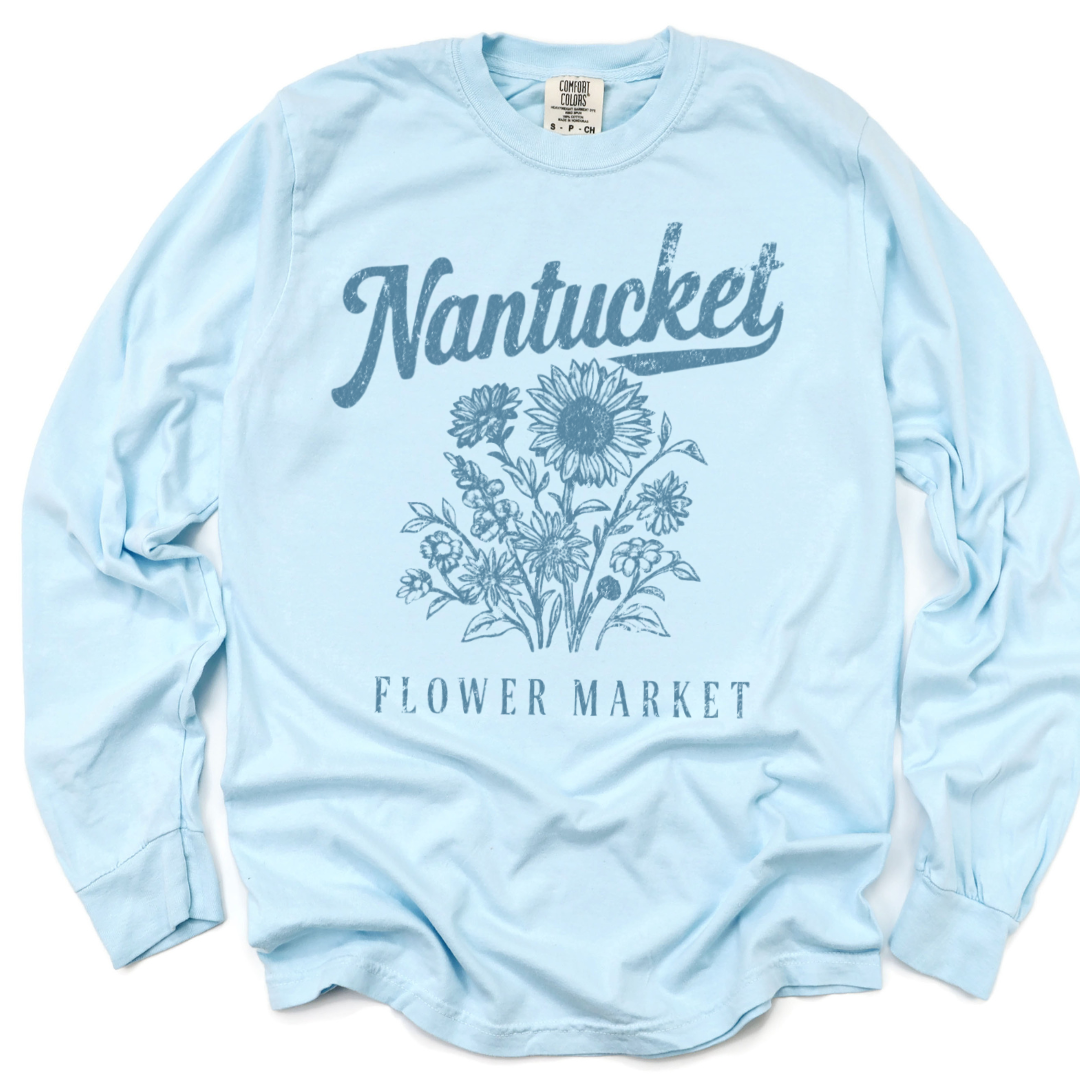 Nantucket Flower Market - Comfort Colors Premium Long Sleeve T Shirt