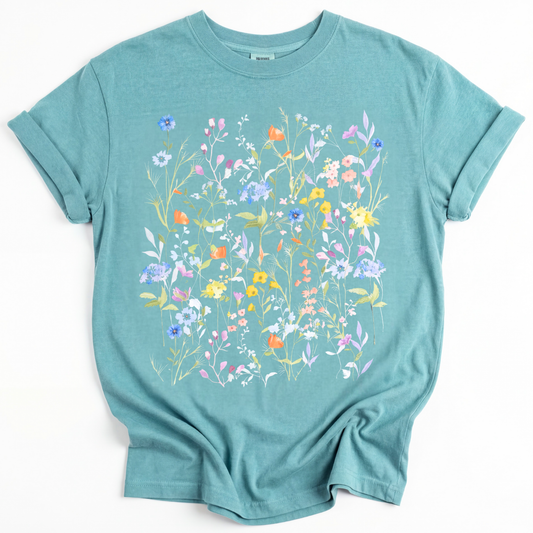 Floral Medley -  Comfort Colors Relaxed Fit Premium T Shirt