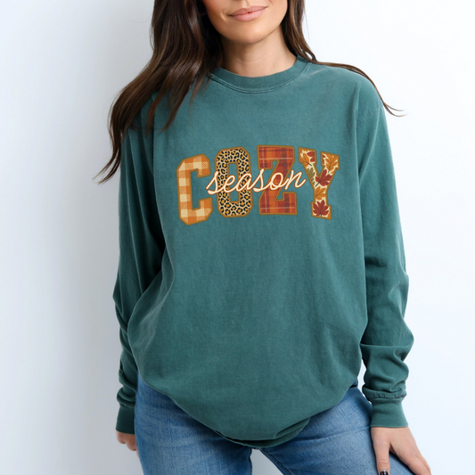 Cozy Season - Comfort Colors Premium Long Sleeve T Shirt