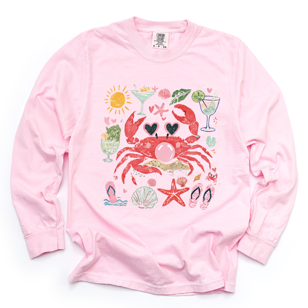Crab - Comfort Colors Long Sleeve Premium T Shirt