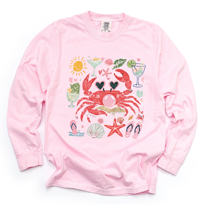 Crab - Comfort Colors Long Sleeve Premium T Shirt