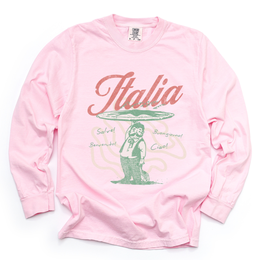 Greetings From Italia - Comfort Colors Long Sleeve Premium T Shirt