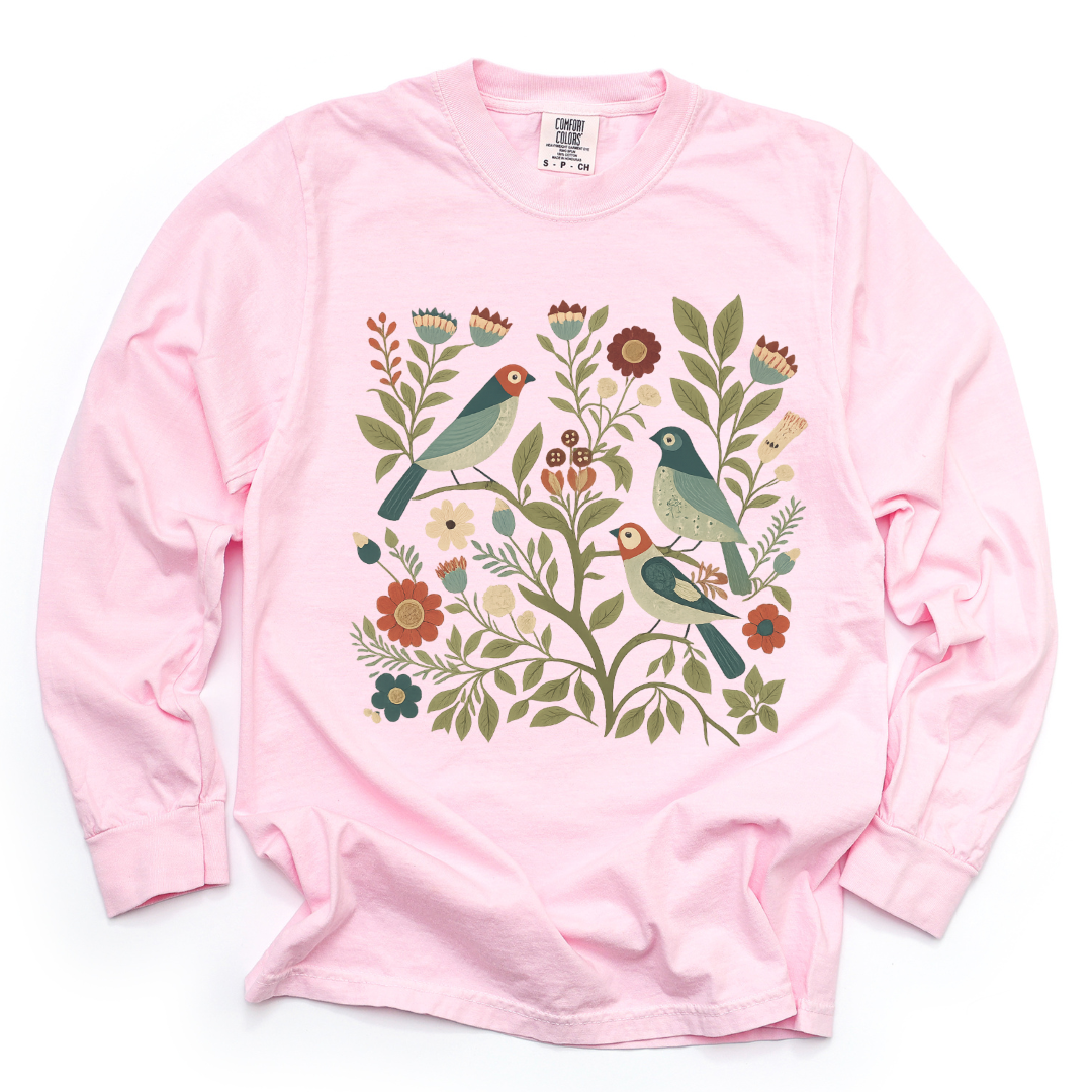 Folk Aviary - Comfort Colors Premium Long Sleeve T Shirt