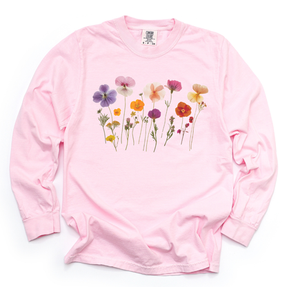 Pressed Flowers - Comfort Colors Long Sleeve Premium T Shirt