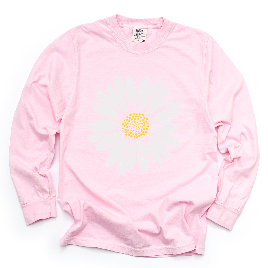 Daisy Flower - Comfort Colors Long Sleeve Premium T Shirt
