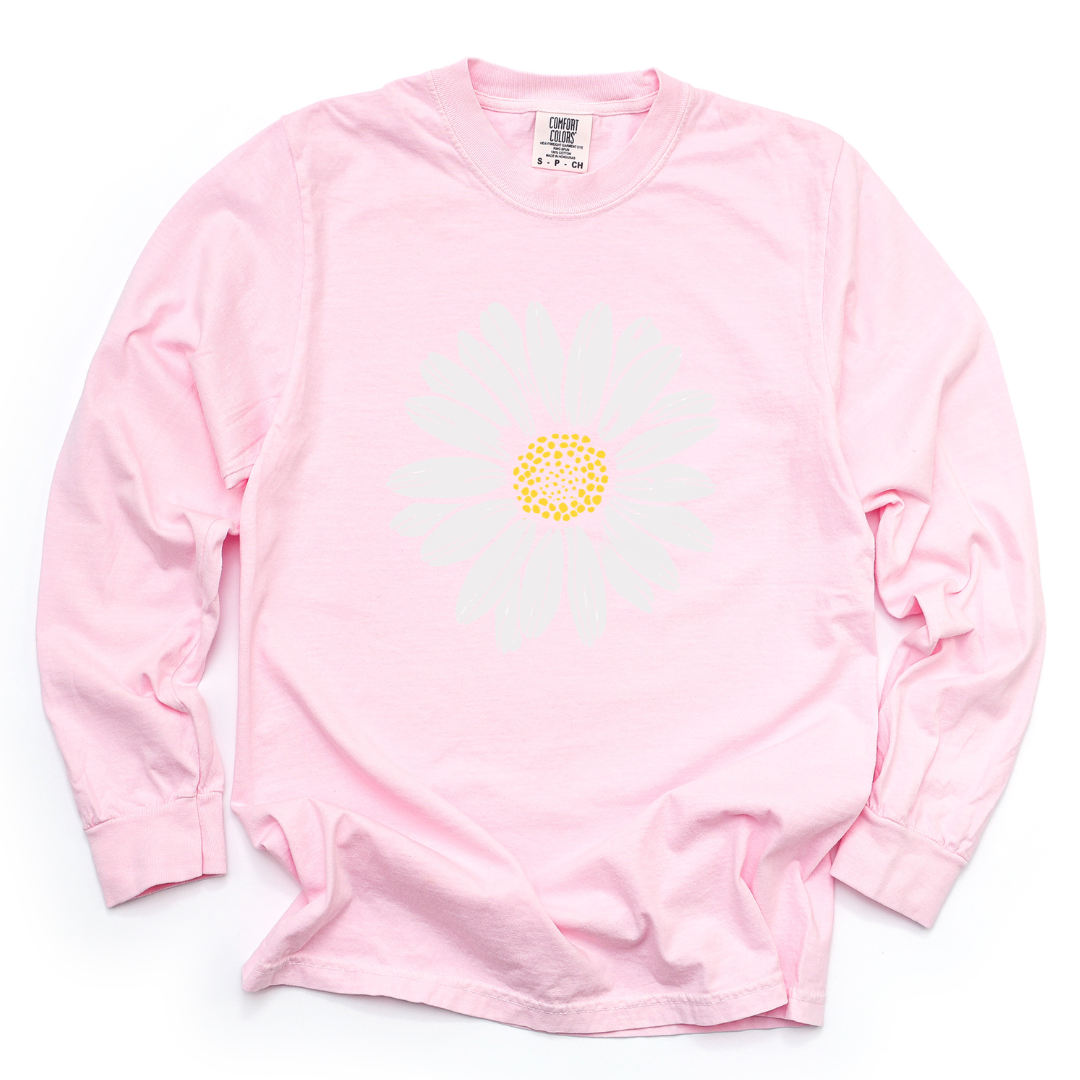 Daisy Flower - Comfort Colors Long Sleeve Premium T Shirt