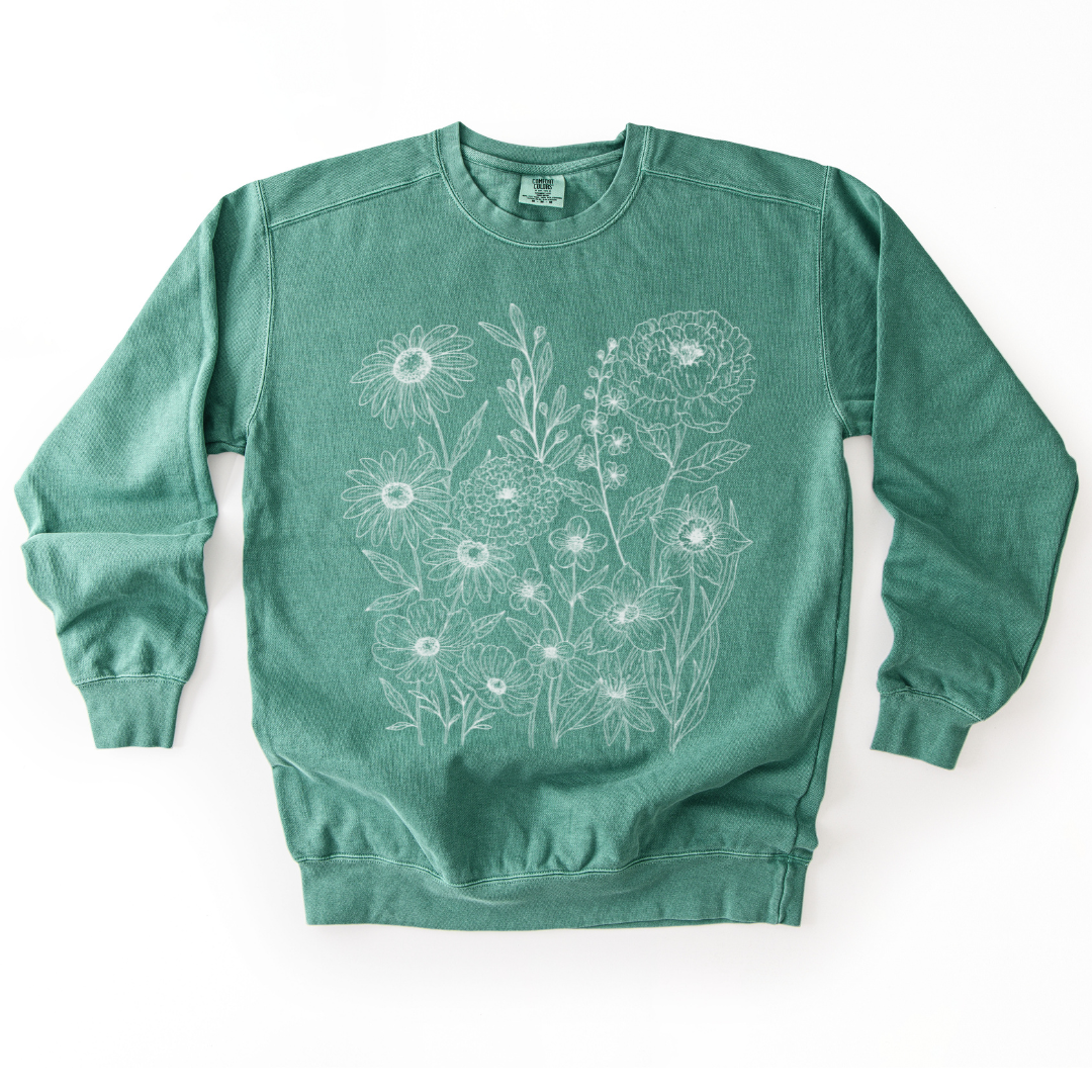 Petal Cartography - Comfort Colors Premium Heavyweight Sweatshirt