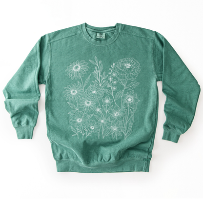 Petal Cartography - Comfort Colors Premium Heavyweight Sweatshirt