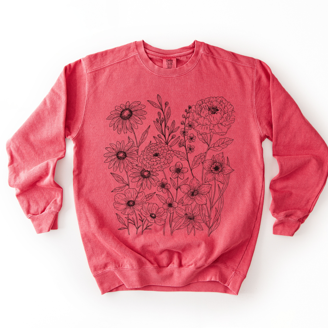 Petal Cartography - Comfort Colors Premium Heavyweight Sweatshirt