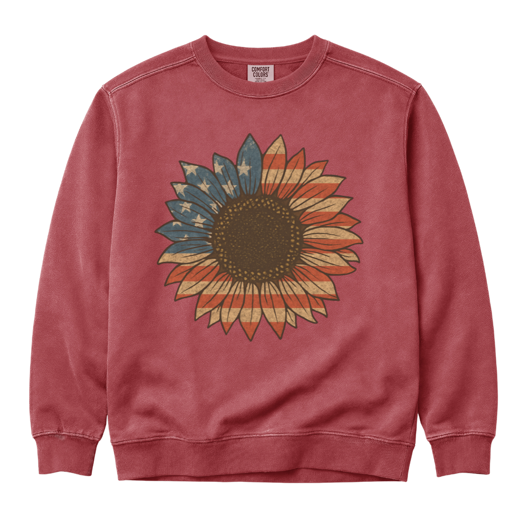 Stars & Stripes Sunflower - Comfort Colors Premium Heavyweight Sweatshirt