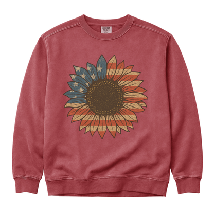 Stars & Stripes Sunflower - Comfort Colors Premium Heavyweight Sweatshirt