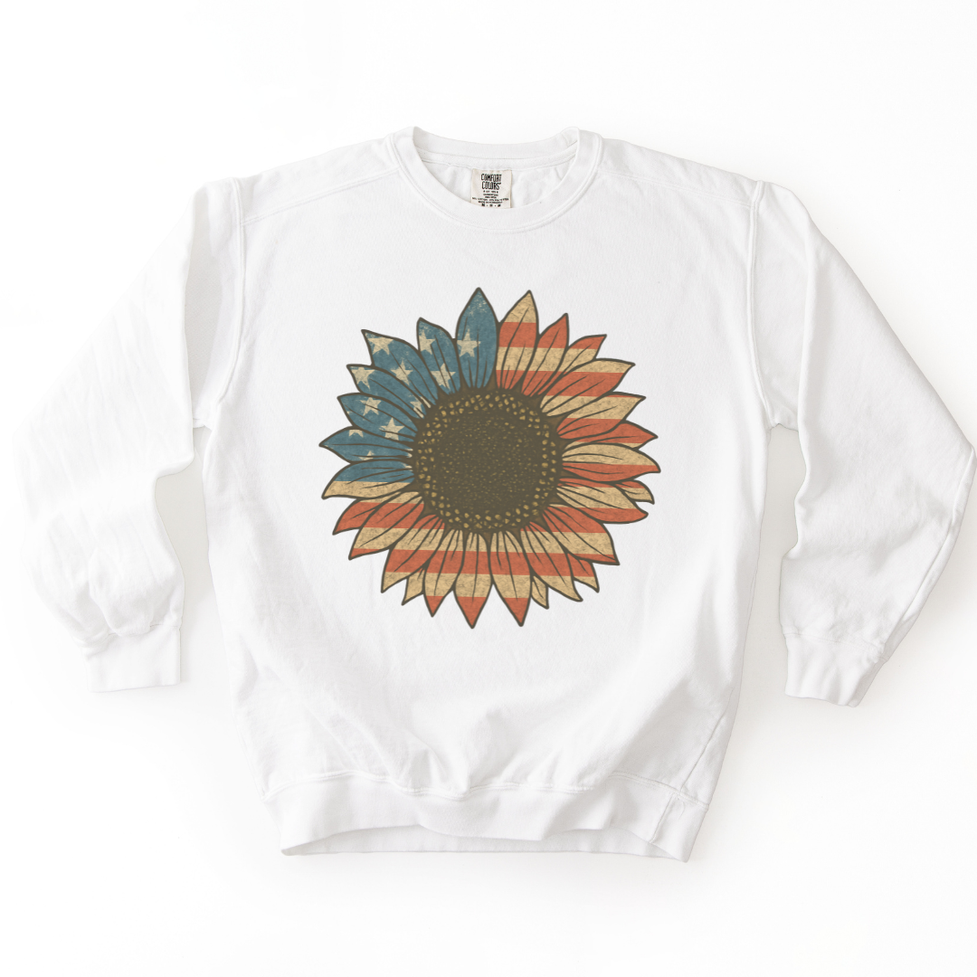 Stars & Stripes Sunflower - Comfort Colors Premium Heavyweight Sweatshirt