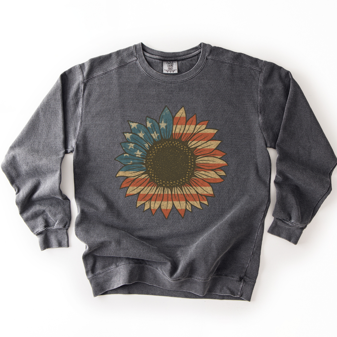 Stars & Stripes Sunflower - Comfort Colors Premium Heavyweight Sweatshirt