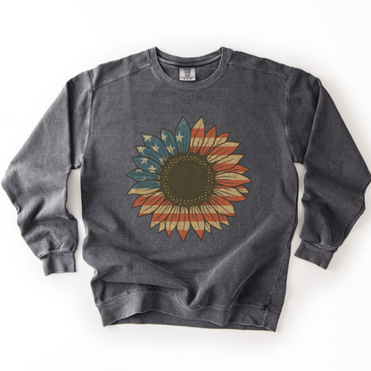 Stars & Stripes Sunflower - Comfort Colors Premium Heavyweight Sweatshirt