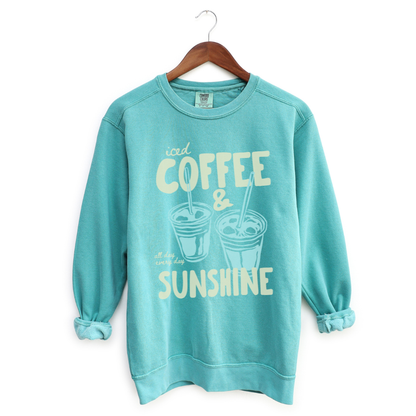 Iced Coffee & Sunshine - Comfort Colors Premium Heavyweight Sweatshirt