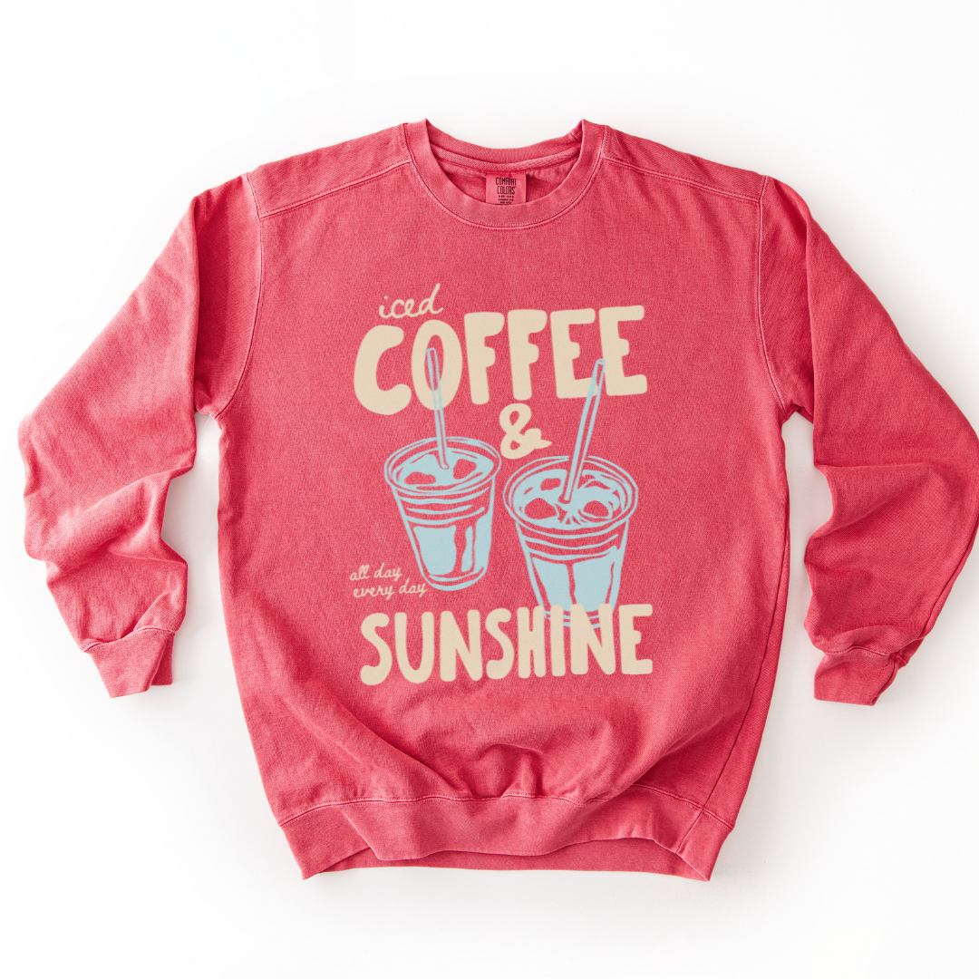 Iced Coffee & Sunshine - Comfort Colors Premium Heavyweight Sweatshirt