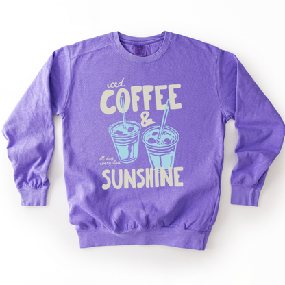 Iced Coffee & Sunshine - Comfort Colors Premium Heavyweight Sweatshirt