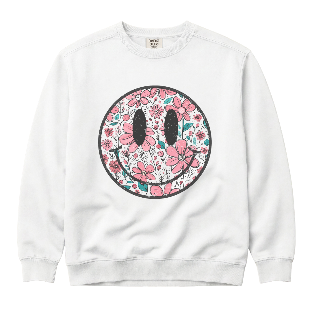 Flower Smile - Comfort Colors Premium Heavyweight Sweatshirt