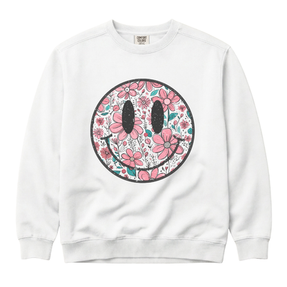 Flower Smile - Comfort Colors Premium Heavyweight Sweatshirt