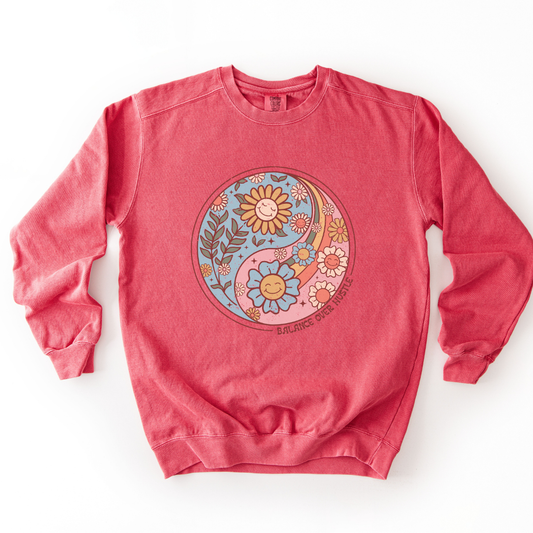 Flowers and Yang - Comfort Colors Premium Heavyweight Sweatshirt