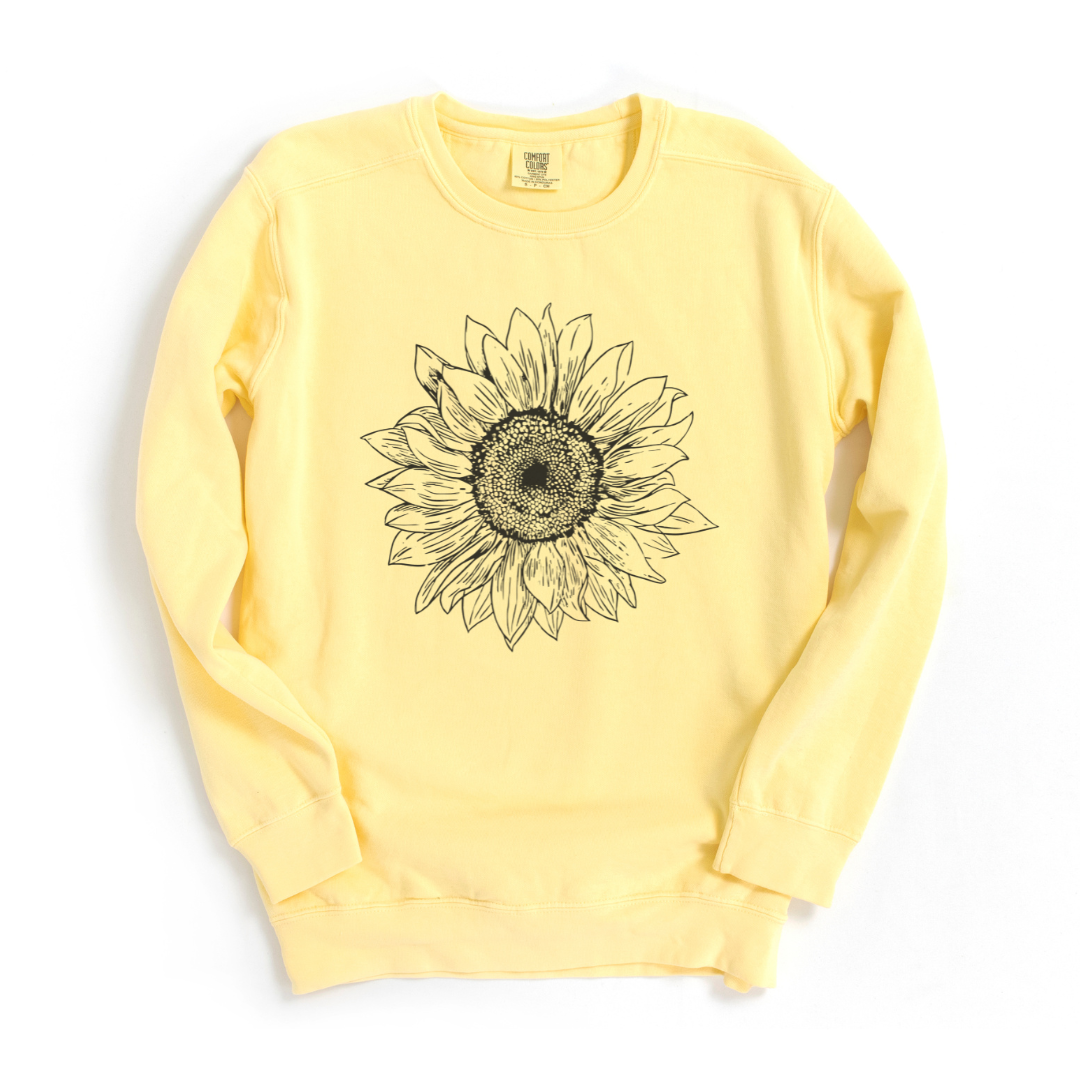 Graphite Sunflower - Comfort Colors Premium Heavyweight Sweatshirt