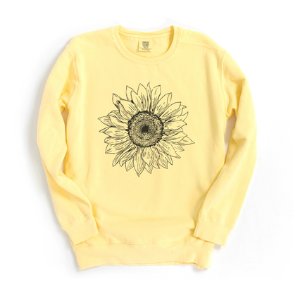 Graphite Sunflower - Comfort Colors Premium Heavyweight Sweatshirt