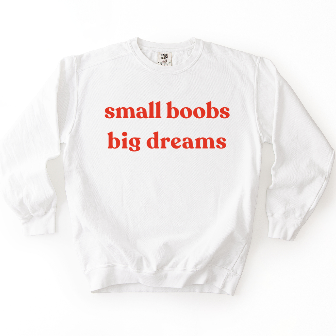 Small Boobs Big Dreams - Comfort Colors Premium Heavyweight Sweatshirt