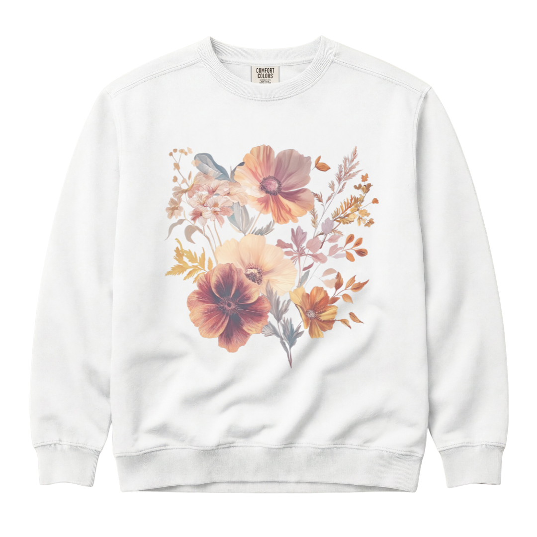 Sunset Floral - Comfort Colors Premium Heavyweight Sweatshirt