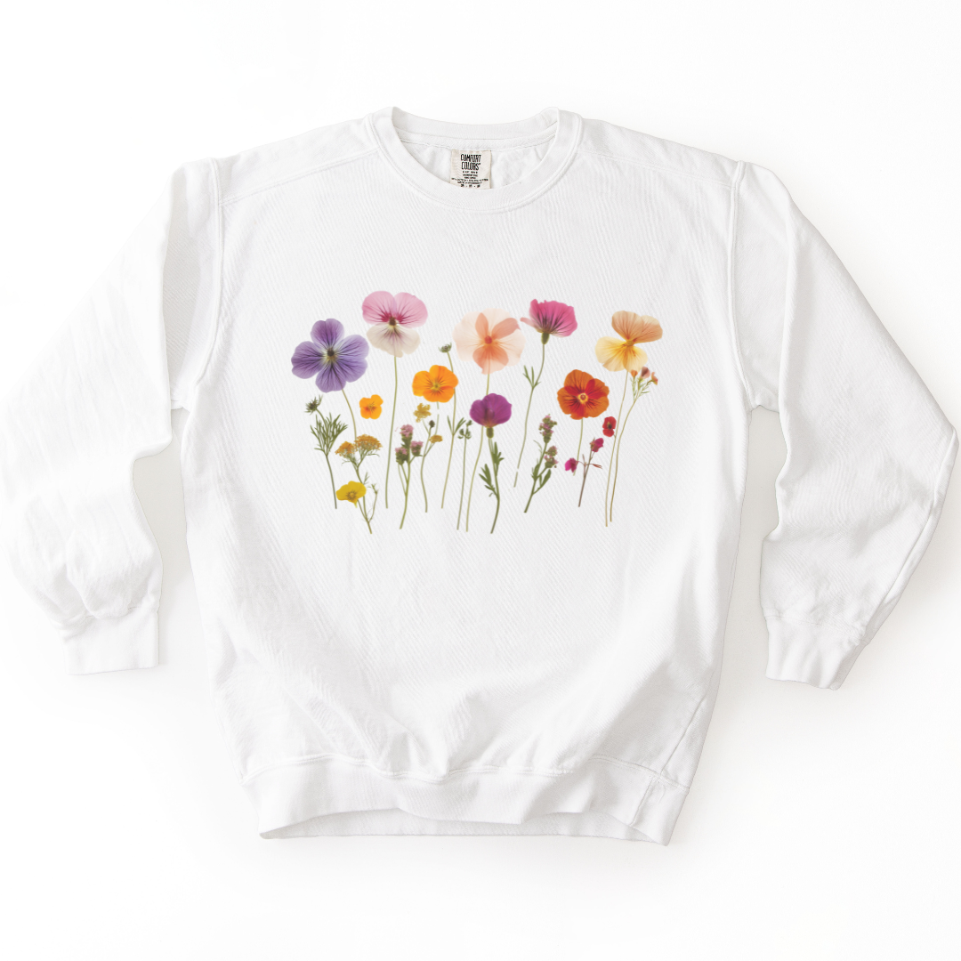 Pressed Flowers - Comfort Colors Premium Heavyweight Sweatshirt