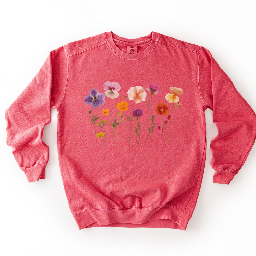 Pressed Flowers - Comfort Colors Premium Heavyweight Sweatshirt