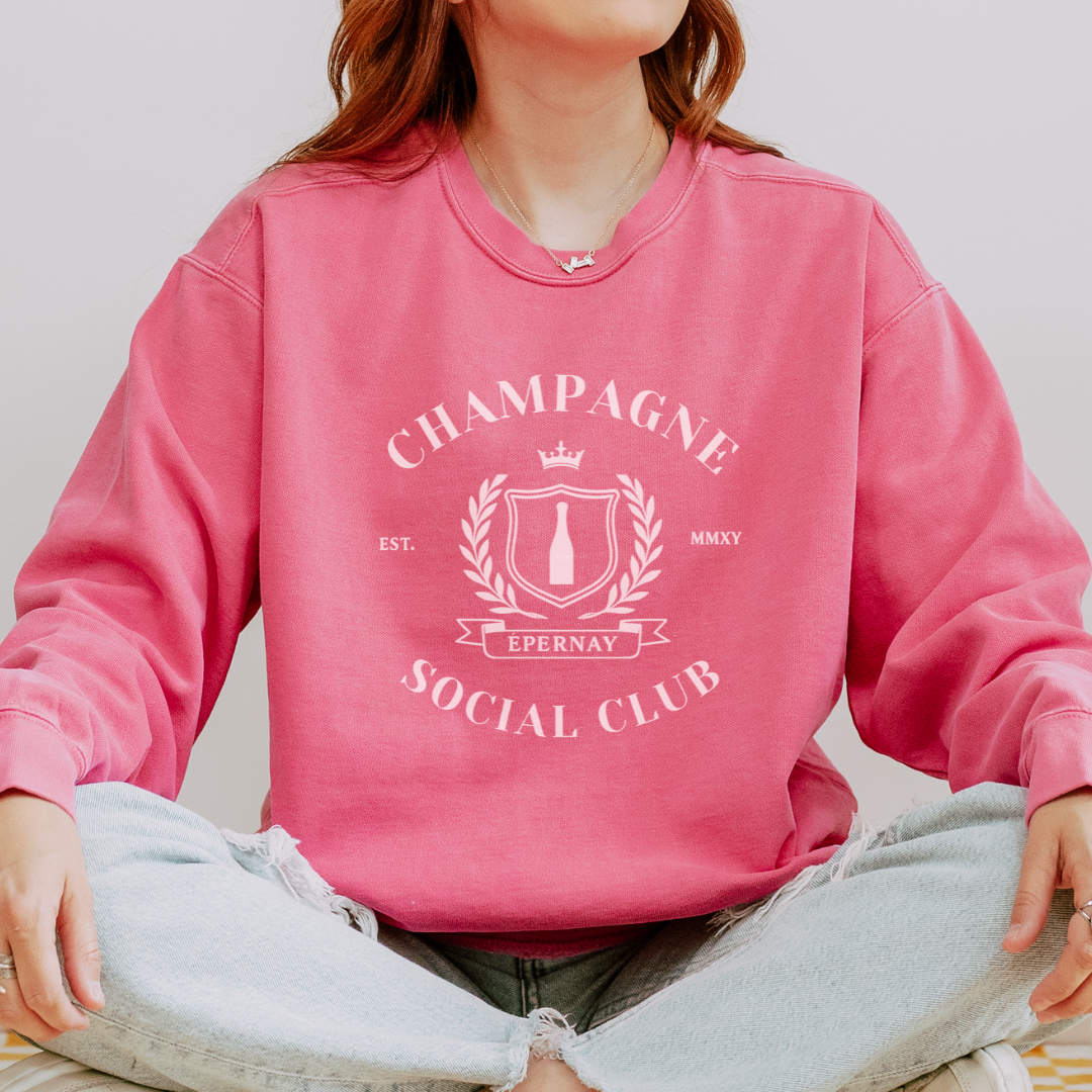 Champagne Social Club - Comfort Colors Premium Heavyweight Sweatshirt