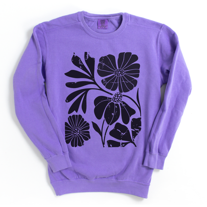 Artistic Boho Floral - Comfort Colors Premium Heavyweight Sweatshirt